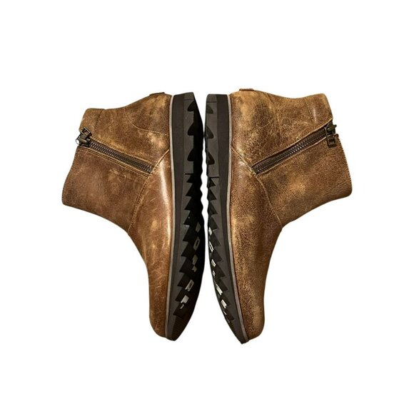 Sorel Womens Brown Waterproof Leather Ankle Boots With Side Zippers - Size 10 - Picture 11 of 12